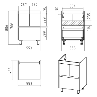 Напольная тумба под раковину Misty Алиса 58см белый