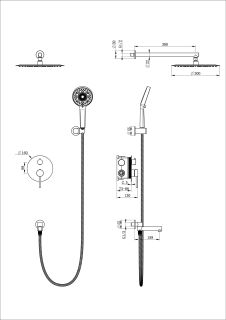 Душевой комплект Wonzon & Woghand Stick WW-88939017-CR хром