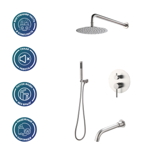 Душевой комплект РМС SUS129-1S нержавеющая сталь