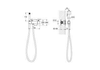 Гигиенический ручной душ Aquatek Оберон AQ1027CR хром термостат