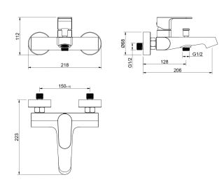 Смеситель для ванны Aquatek Оберон AQ1240BG шлифованное золото