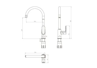 Смеситель для кухни Aquatek Альфа AQ1982BGM оружейная сталь