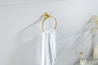 Полотенцедержатель кольцо Aquatek Европа AQ4112BG шлифованное золото