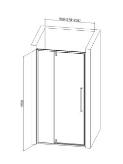 Душевая дверь AQUAme AQM7108-9 90см хром