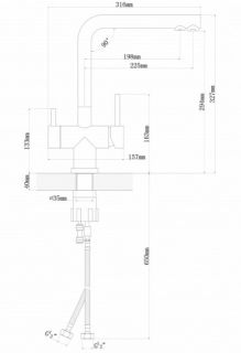 Смеситель для кухни Florentina Арес с подключением под фильтр грей