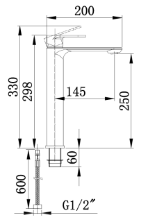 Смеситель для раковины Boch Mann Santa XLB чёрный BM8597
