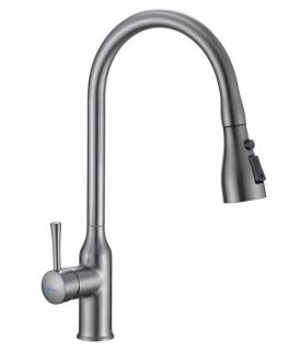 Смеситель для кухни Shevanik S163T оружейная сталь