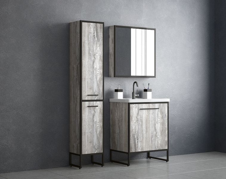 Зеркало-шкаф Corozo Айрон 70см антик/чёрный SD-00000280