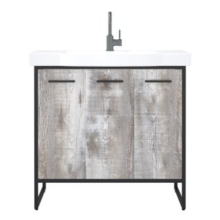 Тумба под раковину Corozo Айрон с корзиной 90см антик/чёрный SD-00000386