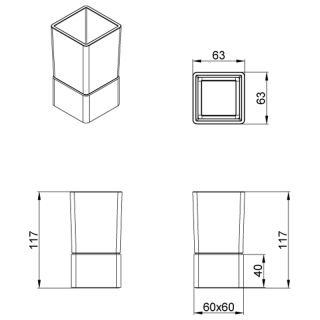 Стакан AZARIO RINA AZ-130B стеклянный настольный