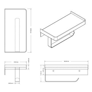 Бумагодержатель AZARIO ALTRE AZ-96010B с крышкой, черный матовый