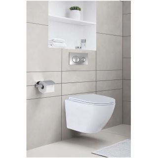 Сет AZARIO Grado N AZ-8010-1000+AZ-8200-0011+AZ-0046N инсталляция с панелью смыва + унитаз с сидением микролифт+ клавиша 0011, хром глянцевый