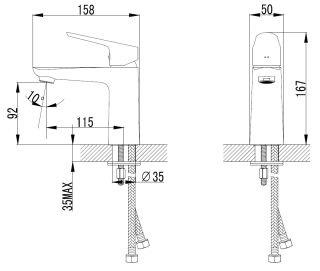 Смеситель для раковины AZARIO CAMPO AZ-KX168275C