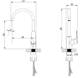 Смеситель для кухонной мойки AZARIO CAMPO AZ-KX568275С керамический картридж