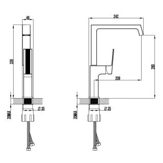 Смеситель для кухонной мойки Azario EXQUISITE AZ-VSM568340C керамический картридж