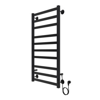 Полотенцесушитель электрический AZARIO PALERMO AZ83850B 500/1000 квадрат, 10 секций, диммер справа, черный