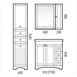 Тумба под раковину Corozo Техас 80см белый SD-00000323