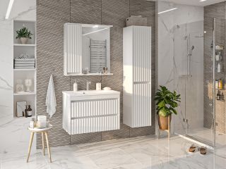 Зеркальный шкаф с подсветкой Brevita Balaton BAL-04080-01-Л левый 80см белый