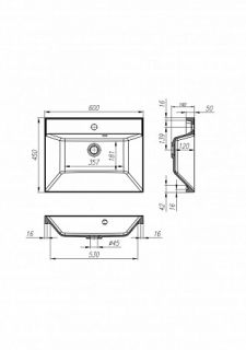 Раковина BelBagno из искусственного мрамора 60см BB600/450-LV-MR-AST