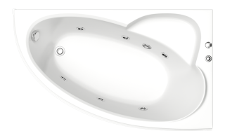 Акриловая ванна Bas Сагра 160x100 см правая без гидромассажа