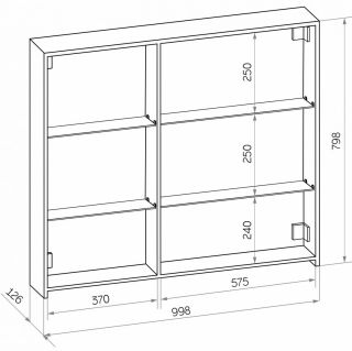 Зеркало-шкаф с подсветкой Art&Max Techno 100см чёрный матовый AM-Tec-1000-800-2D-F-Nero