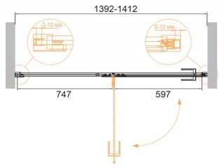 Душевая дверь Cezares Bellagio 140см чёрный BELLAGIO-B-12-140-C-NERO