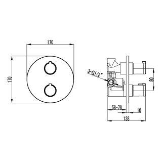 Встраиваемый смеситель для душа Lemark Yeti LM7823C хром