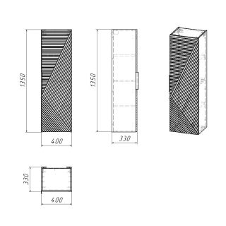 Шкаф-пенал Grossman БЛИСС 303546 графит 40 см
