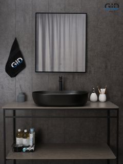 Раковина Gid Bm1348 53355 накладная черная матовая 61x41x13.5