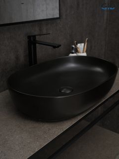 Раковина Gid Bm1348 53355 накладная черная матовая 61x41x13.5