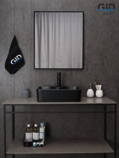 Раковина Gid Bm9091 53373 накладная черная матовая 48x37x13