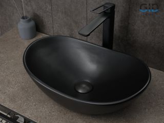 Раковина Gid Bm9133 53352 накладная черная матовая 48x30.5x14.5