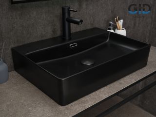Раковина Gid Bm9256 53375 накладная черная матовая 60x42x14