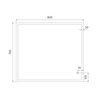 Зеркало IDDIS Brick с LED-подсветкой 80см BRI8000i98