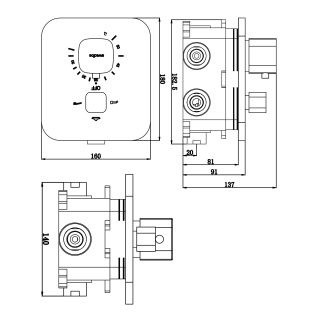 Душевой комплект Swedbe Platta 5561G1 с термостатом хром/серый