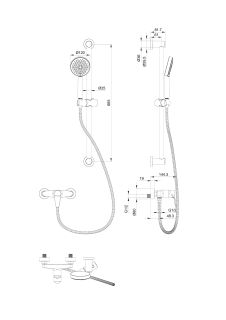 Смеситель для душа с гарнитуром Wonzon & Woghand WW-AE3103-MB чёрный матовый