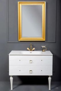 Тумба под раковину Armadi Art Vallessi Avangarde Piazza 100см белый/золото 841-100-WG