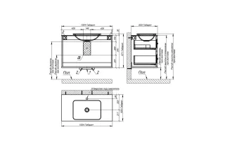 Тумба с раковиной Astra-Form Классик 4631177715860 100 см серый матовый