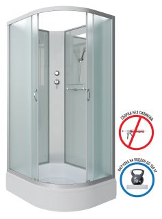 Душевая кабина Niagara NG-33184-14LBK 110x80см серебро/матовое