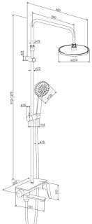 Душевая стойка Damixa Jupiter чёрный матовый 977730300