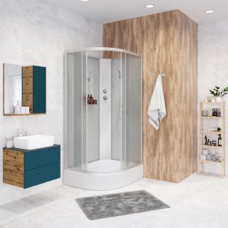 Душевая кабина Niagara NG-33394-14RBK 130x90см серебро/матовое