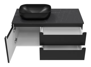 Подвесная тумба под раковину Brevita Cargo CAR-01100-021П2Я 100см чёрный