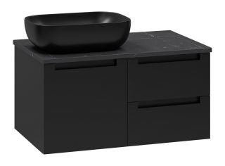 Подвесная тумба под раковину Brevita Cargo CAR-01080-021П2Я 80см чёрный