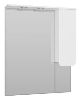 Зеркальный шкаф с подсветкой Misty Чегет 85см правый белый