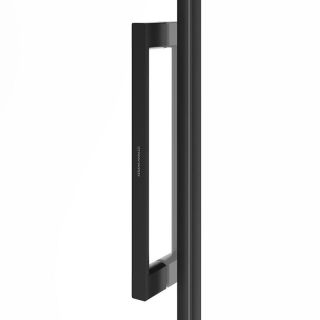 Душевая дверь Kerama Marazzi Cristallo CT.140.1/2.SD.BLK.M 140 см с функцией soft close стекло прозрачное профиль чёрный матовый