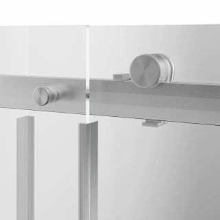 Душевая дверь Kerama Marazzi Cristallo CT.140.1/2.SD.BN 140 см с функцией soft close стекло прозрачное профиль никель брашированный