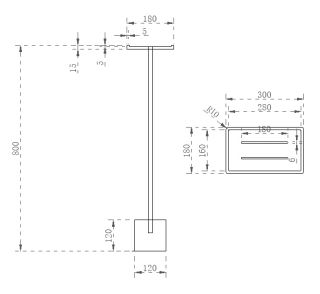 Стойка для ванной комнаты ABBER Stein AS1635MB чёрный матовый