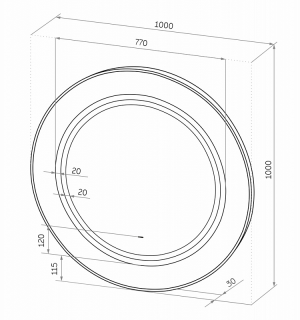 Зеркало с подсветкой Continent Forest ЗЛП301 с бесконтактным сенсором 100см декоративный мох