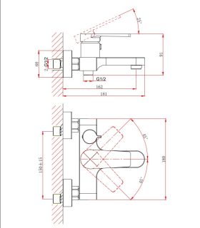 Смеситель для ванны с душем DQ Bayern.F?rth DA1523208 белый