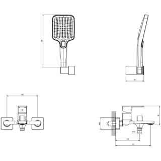 Смеситель для ванны с душем DQ Dortmund короткий излив браш.роз.золото (DA1713233)